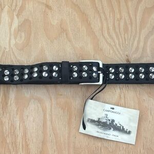 Campomaggi Studded Leather Belt in Nero